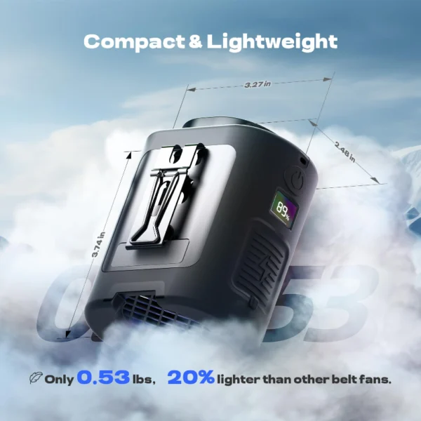 Ventilador portátil de cintura y cuello, 4 velocidades, 13 000 RPM, potente, 22 h de autonomía, recargable y portátil - Imagen 7