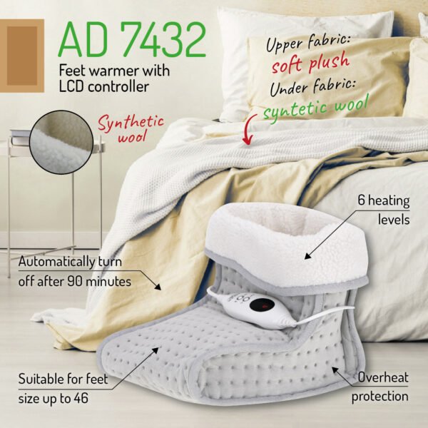 Adler AD 7432 – Calentador de pies con controlador LCD