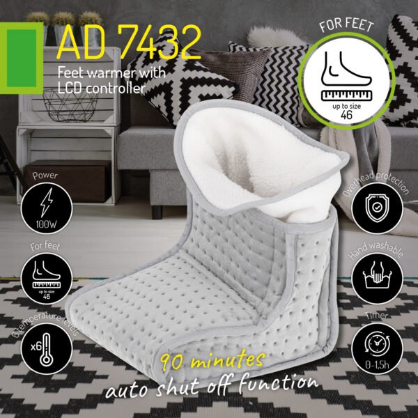 Adler AD 7432 – Calentador de pies con controlador LCD