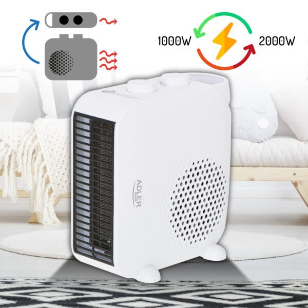 6 Calefactor con ventilador Adler AD 7725 – Color blanco